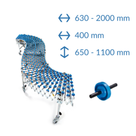 Flexible Conveyor Belt, 400 mm wide, 2000 mm long, with skate wheels, extendable