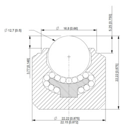 Kugelrolle, 12.7 mm, für Einbaumontage, Omnitrack